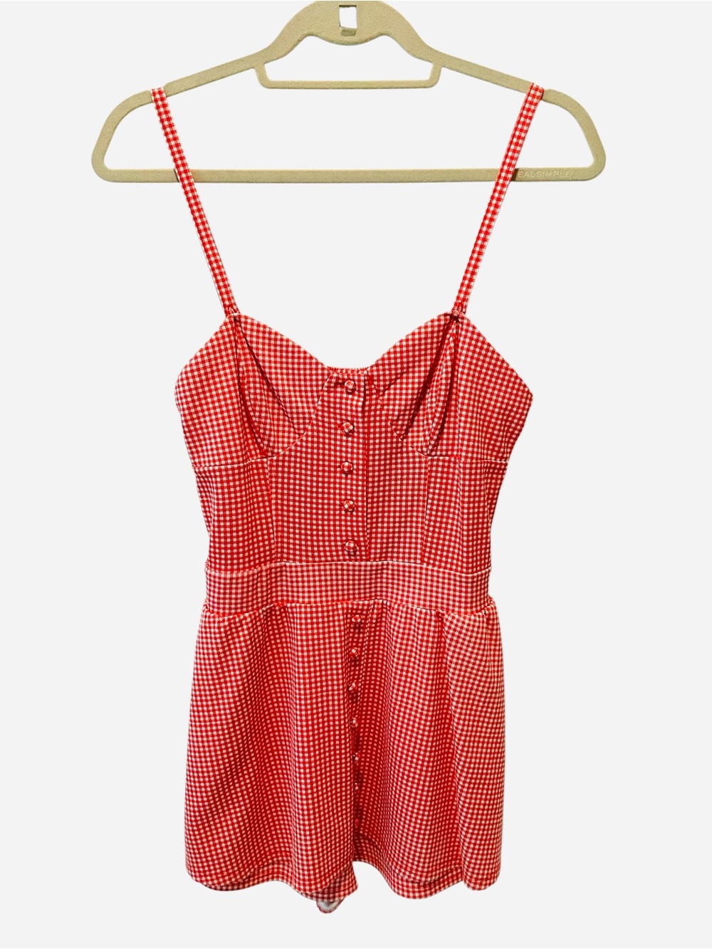 Y2K Rapscallion Samantha Pleet Gingham Pinafore Romper Dress M - Picture 2 of 4